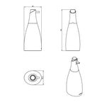 Dispenser sapone da appoggio in vetro acrilico della collezione 'Saku' by Cosmic - Grigio soft