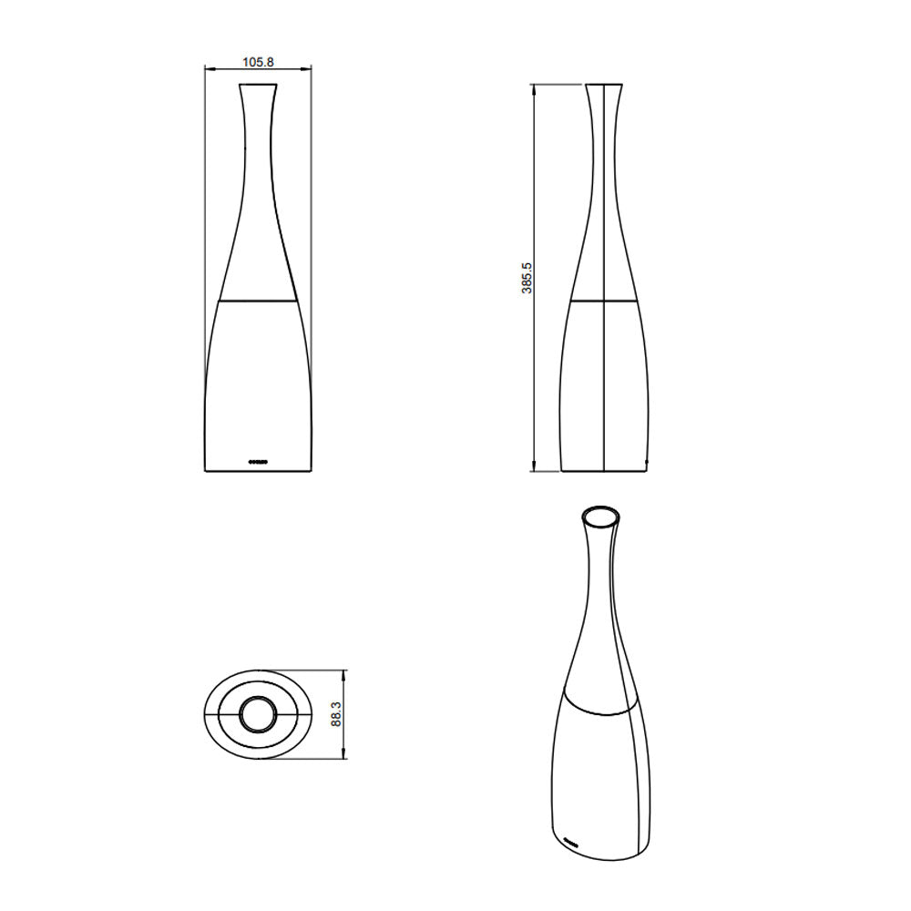 Porta scopino da appoggio in vetro acrilico della collezione 'Saku' by Cosmic - Nero soft