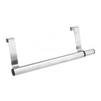Barra portasciugamani telescopica con ganci per anta in acciaio satinato