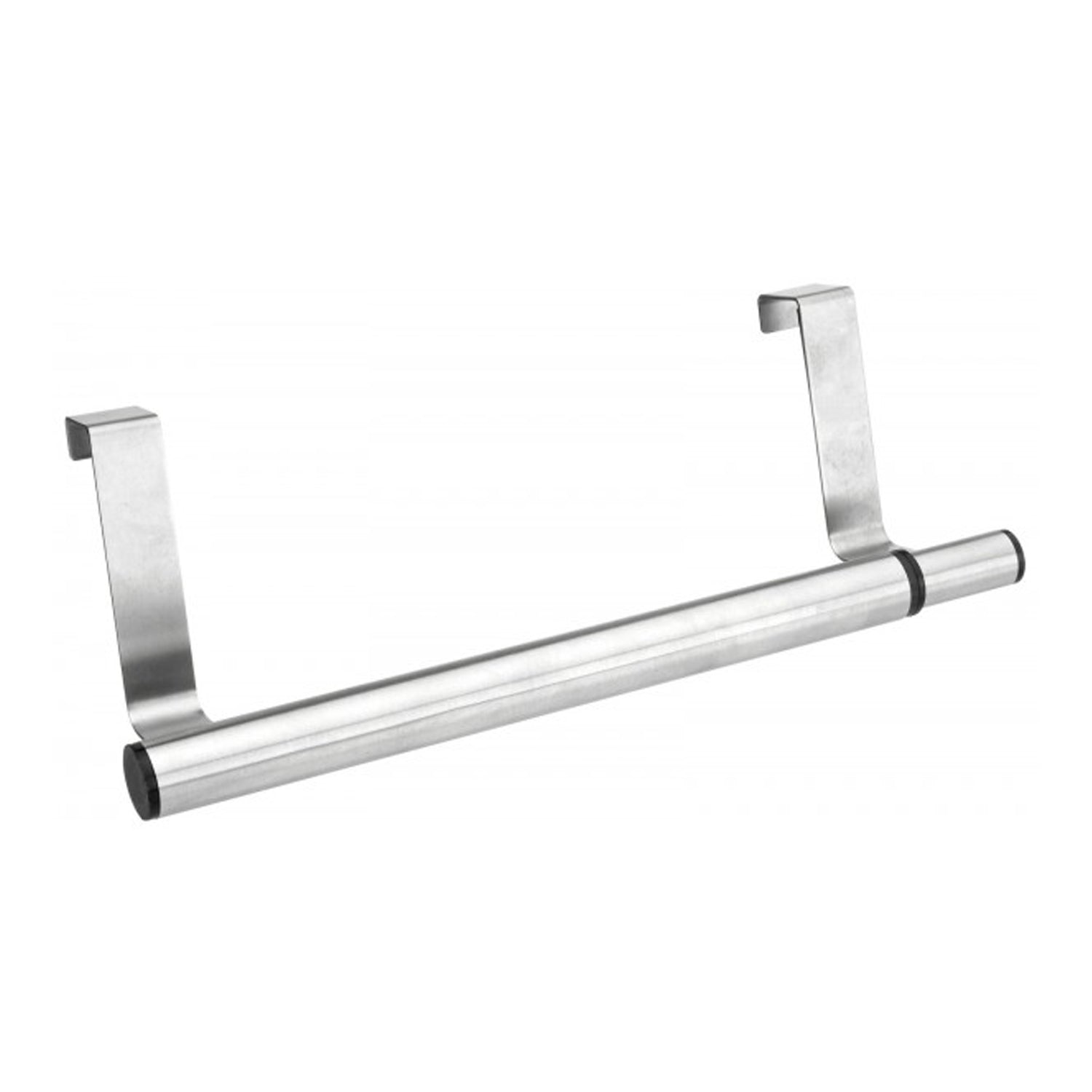 Barra portasciugamani telescopica con ganci per anta in acciaio satinato