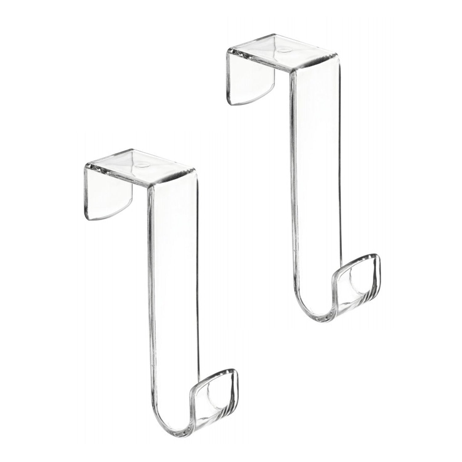 Set 2 appendini a gancio dietroporta in polipropilene trasparente