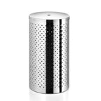 Cesto portabiancheria forato con coperchio in acciaio inox lucido diametro cm 31 Lineabeta Sestei