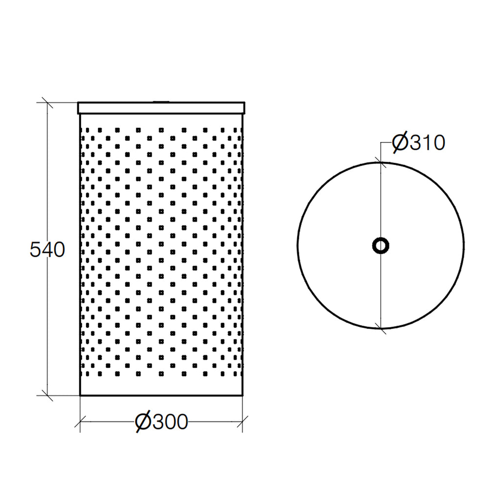 Cesto portabiancheria forato con coperchio in acciaio inox lucido diametro cm 31 Lineabeta Sestei