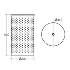 Cesto portabiancheria forato con coperchio in acciaio inox lucido diametro cm 31 Lineabeta Sestei
