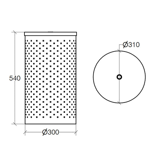 Cesto portabiancheria forato con coperchio in acciaio inox lucido diametro cm 31 Lineabeta Sestei