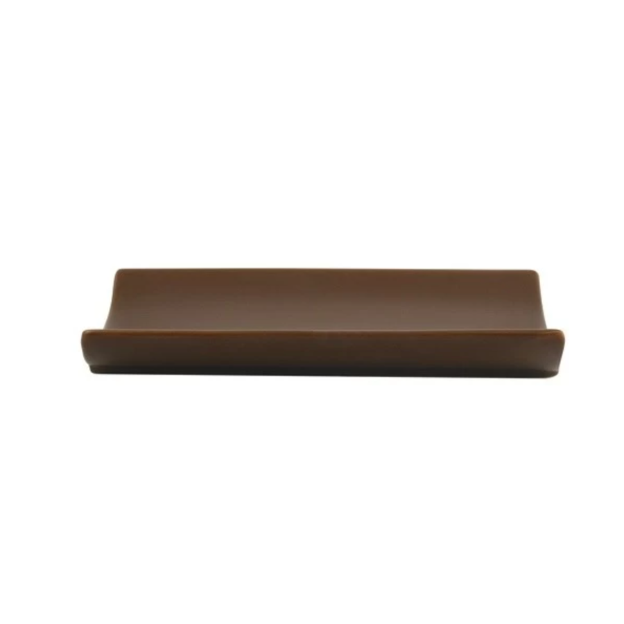 Porta Sapone in ceramica di colore chocolat collezione Athena.