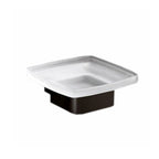Portasapone a parete Gedy serie Lounge con contenitore in Vetro Satinato - Nero Matt