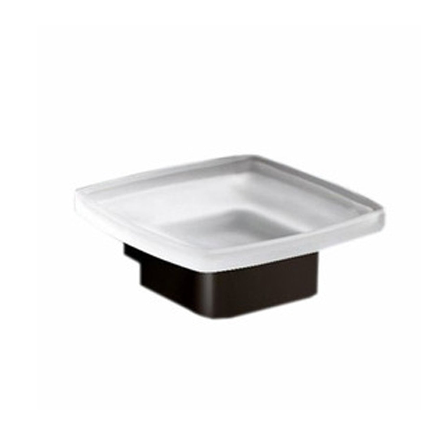 Portasapone a parete Gedy serie Lounge con contenitore in Vetro Satinato - Nero Matt