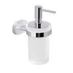 Dosasapone a parete Gedy Bernina vetro e acciaio inox. Erogatore in plastica cromata
