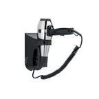 Asciugacapelli 1300 W Gedy modello Grecale con supporto a parete e presa rasoio - Nero/Cromato