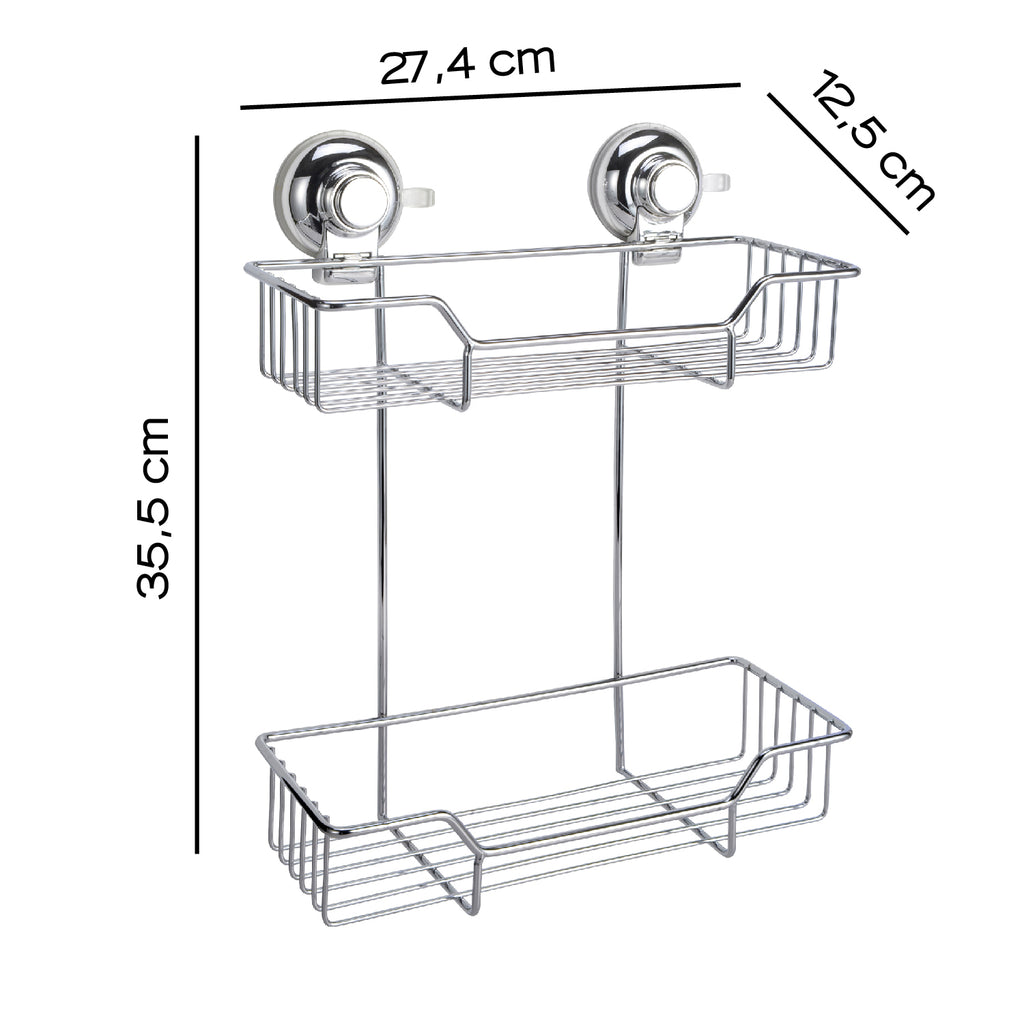 Portaoggetti doccia doppio in filo di Gedy serie Hot - Cromato