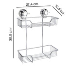 Portaoggetti doccia doppio in filo di Gedy serie Hot - Cromato