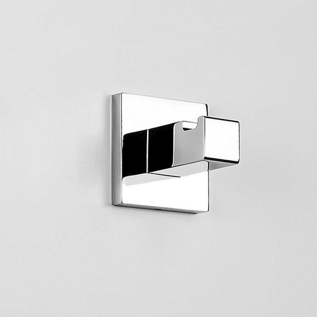 Appenditutto da bagno di forma squadrata in ottone cromato  Colombo Design collezione BasicQ Con fissaggio a tassello