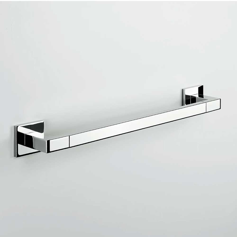 Porta salviette da bagno cm 56 di forma squadrata in ottone cromato  Colombo Design collezione BasicQ Con fissaggio a tassello