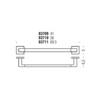 Porta salviette da bagno cm 56 di forma squadrata in ottone cromato  Colombo Design collezione BasicQ Con fissaggio a tassello