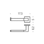 Porta rotolo Sinistro di forma squadrata in ottone cromato  Colombo Design collezione BasicQ Con fissaggio a tassello