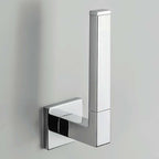 Porta rotolo Verticale di forma squadrata in ottone cromato  Colombo Design collezione BasicQ Con fissaggio a tassello