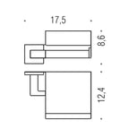 Porta rotolo Coperto di forma squadrata in ottone cromato  Colombo Design collezione BasicQ Con fissaggio a tassello