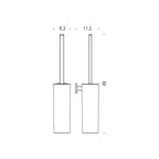 Porta scopino wc di forma squadrata in ottone cromato  Colombo Design collezione BasicQ Con fissaggio a tassello