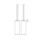 Porta scopino wc da appoggio di forma squadrata in ottone cromato  Colombo Design collezione BasicQ Con fissaggio a tassello