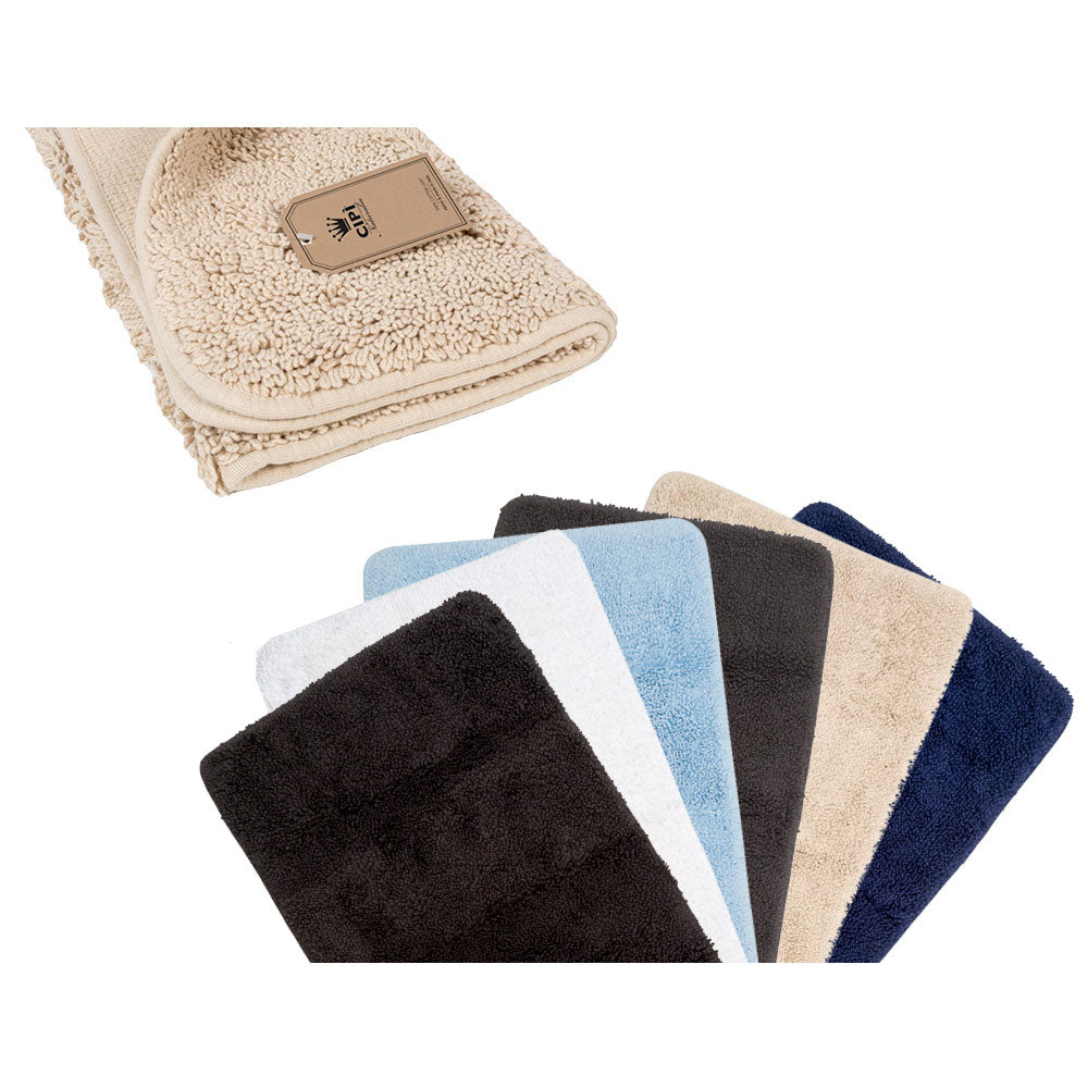 Tappeto modello Curly di cotone arricciato cm 60x100 di CipÃ¬ - EcrÃ¹