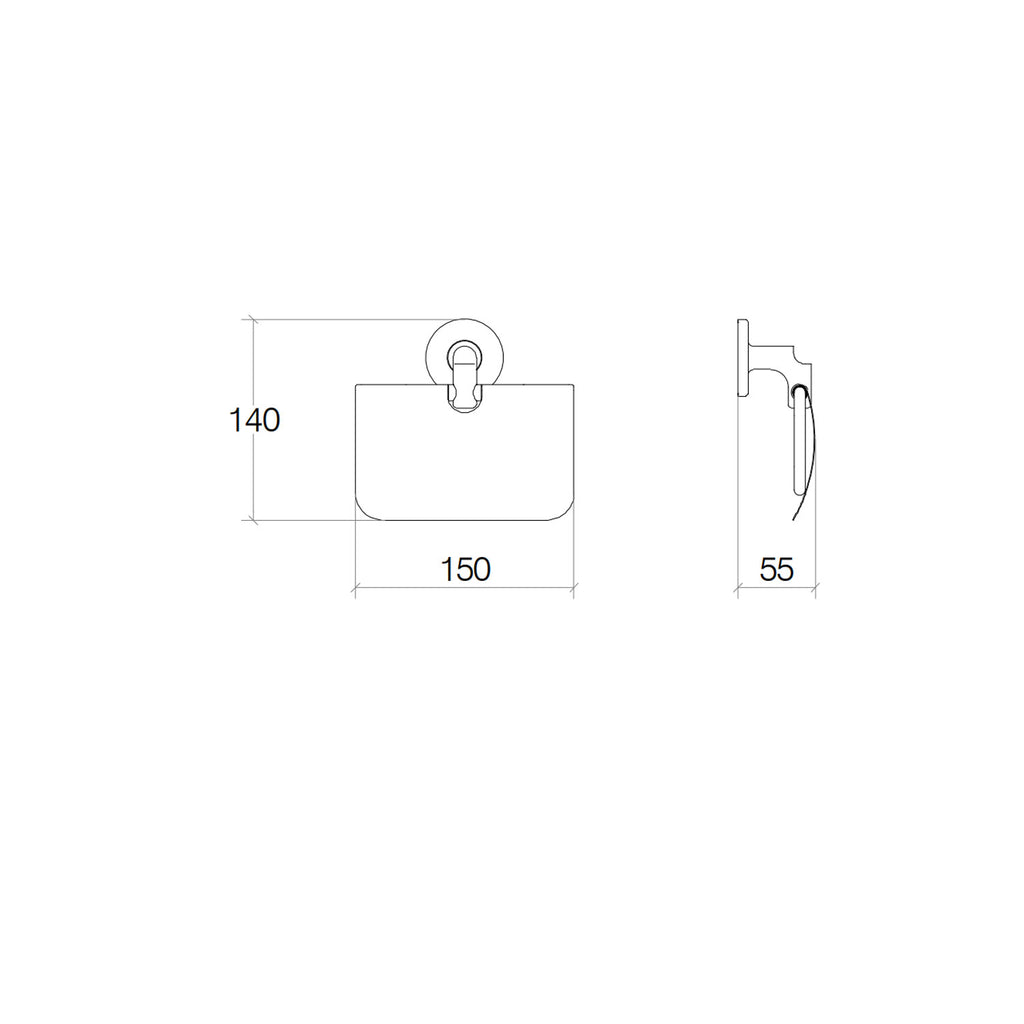 Porta rotolo coperto da incollo o da fissare a parete in ottone verniciato nero opaco collezione SebecÃ  di Lineabeta