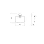 Porta rotolo coperto da incollo o da fissare a parete in ottone verniciato nero opaco collezione SebecÃ  di Lineabeta