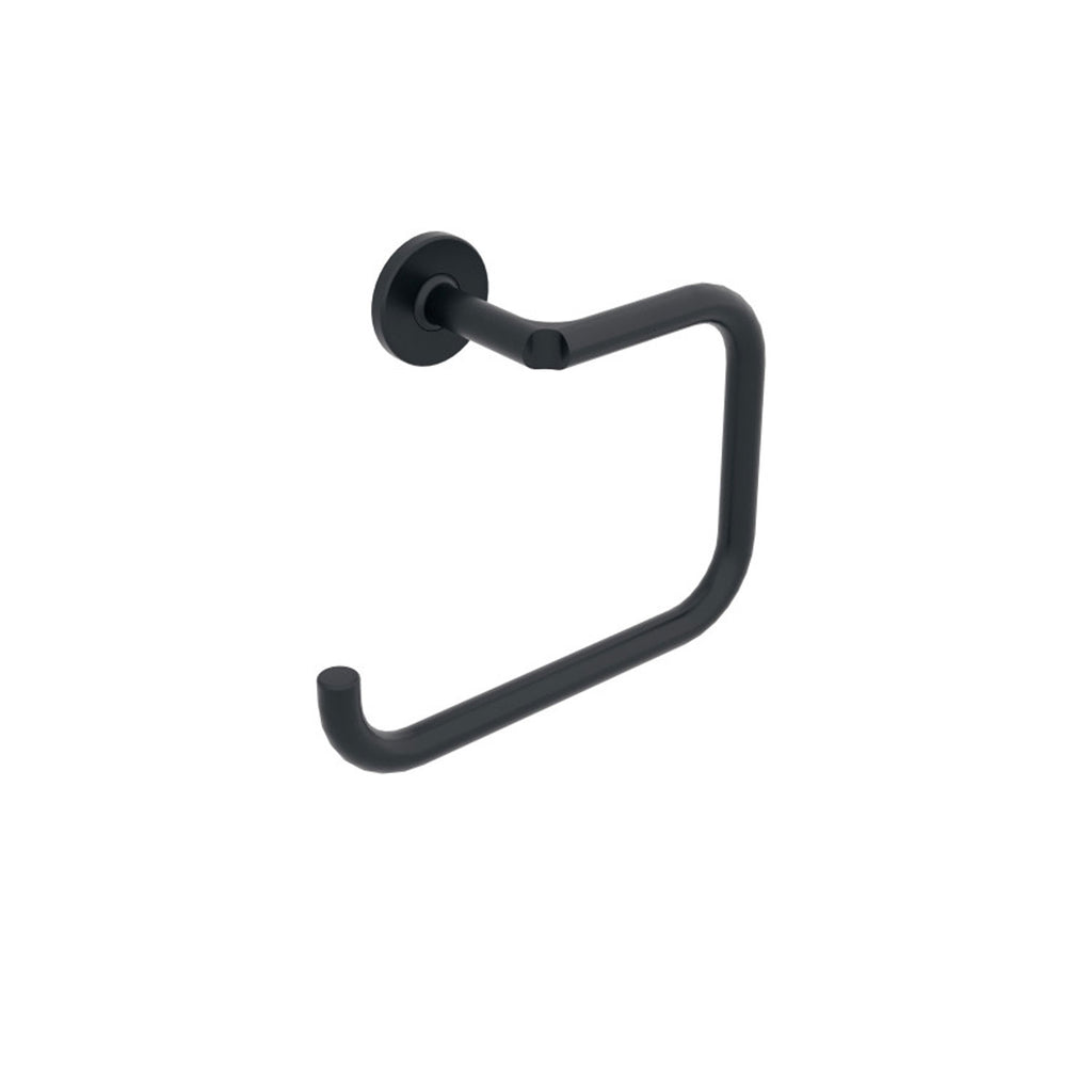 Anello porta asciugamani da incollo o da fissare a parete in ottone verniciato nero opaco collezione SebecÃ  di Lineabeta