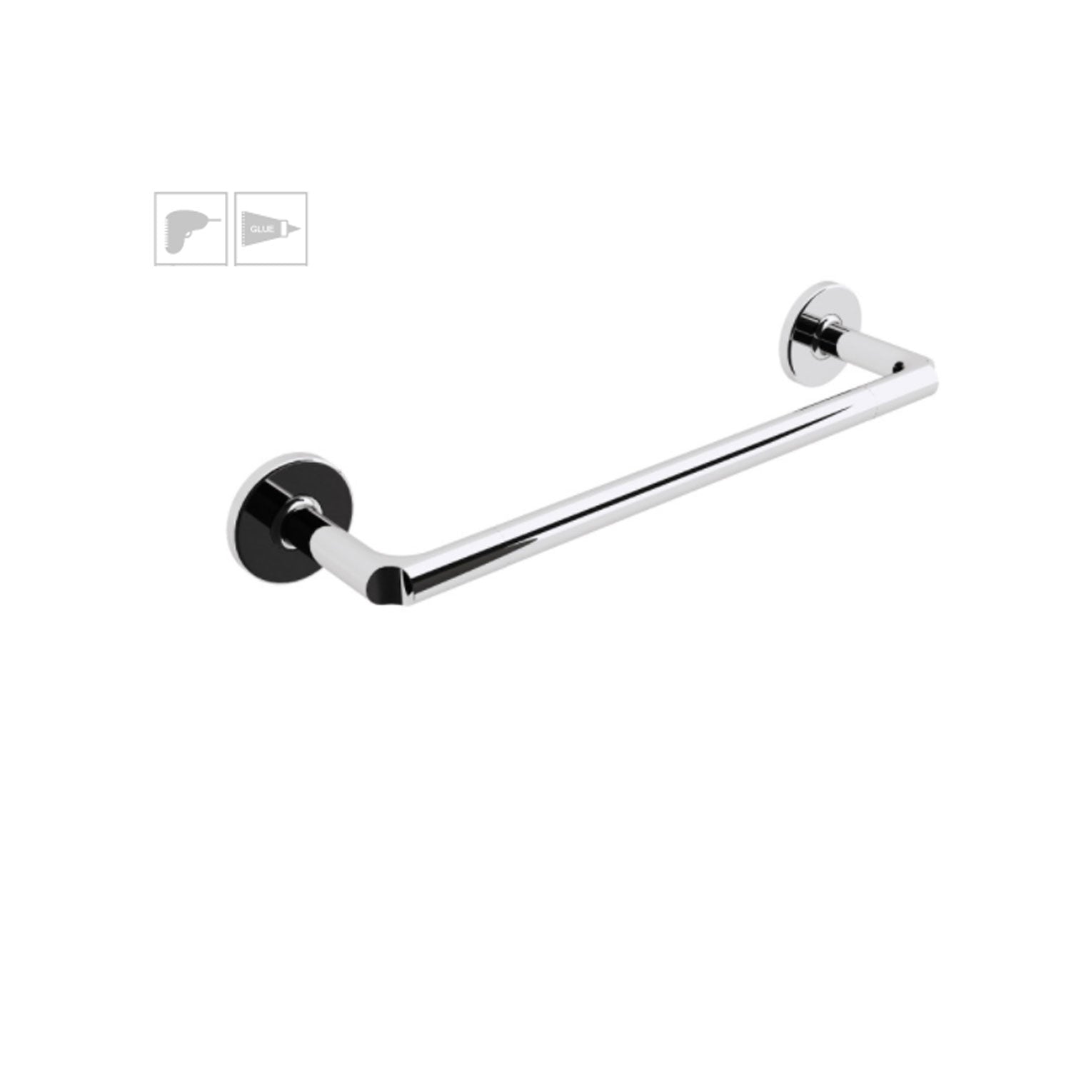 Porta asciugamani da incollo o da fissare a parete in ottone cromato collezione SebecÃ  di Lineabeta - 350mm