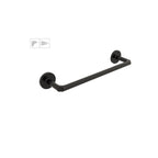 Porta asciugamani da incollo o da fissare a parete in ottone verniciato nero opaco collezione SebecÃ  di Lineabeta - 350mm