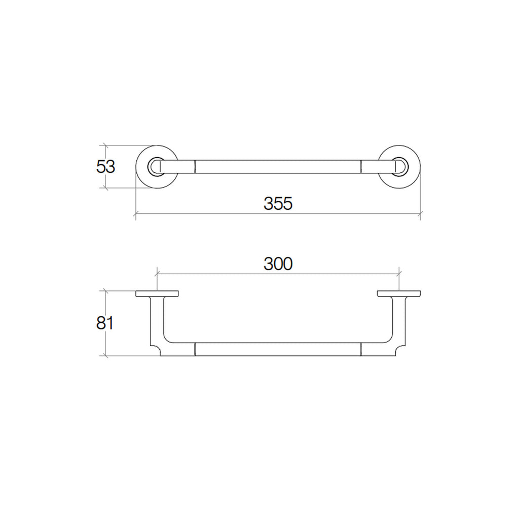 Porta asciugamani da incollo o da fissare a parete in ottone verniciato nero opaco collezione SebecÃ  di Lineabeta - 350mm