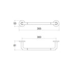 Porta asciugamani da incollo o da fissare a parete in ottone verniciato nero opaco collezione SebecÃ  di Lineabeta - 350mm