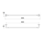 Porta asciugamani da incollo o da fissare a parete in ottone verniciato nero opaco collezione SebecÃ  di Lineabeta - 850mm