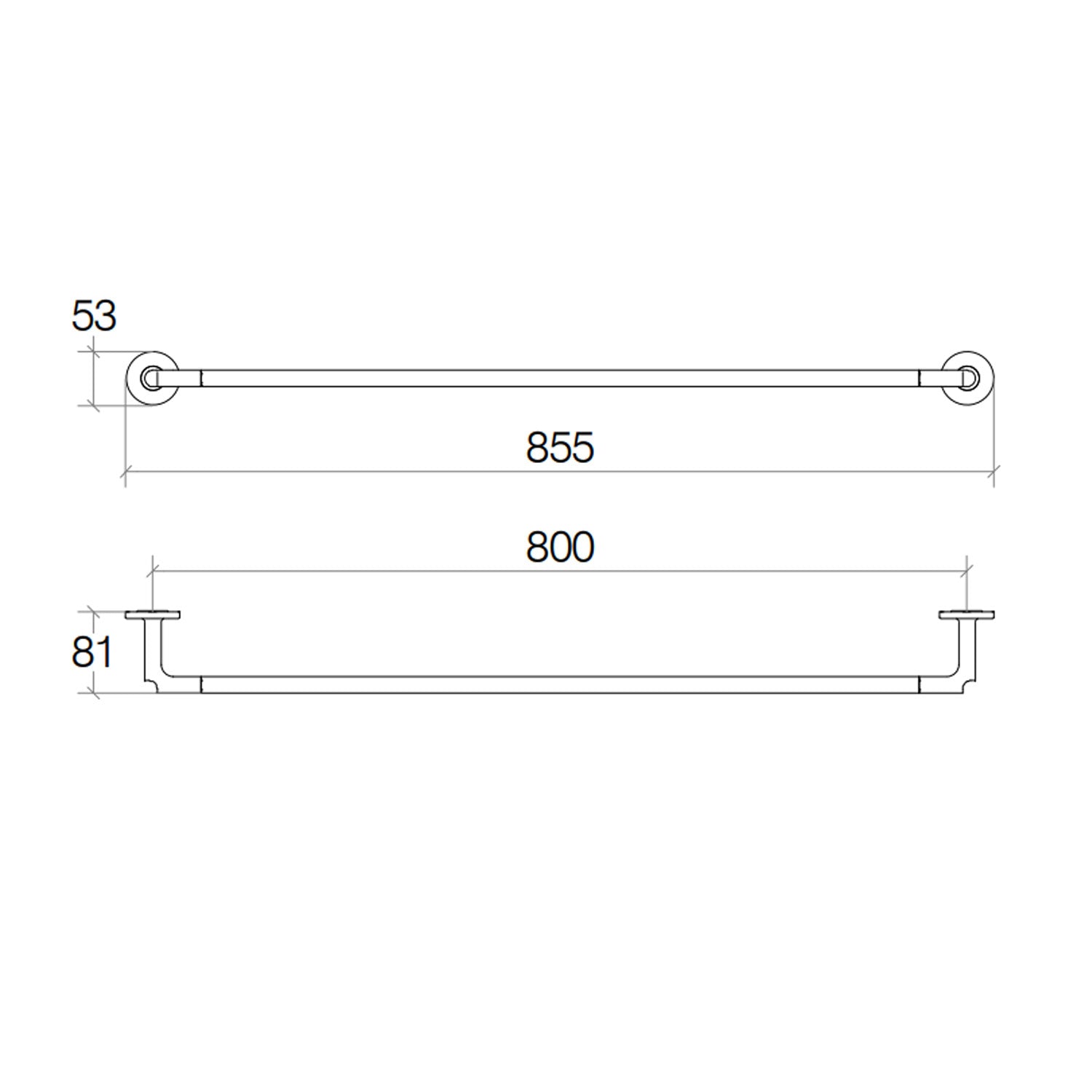 Porta asciugamani da incollo o da fissare a parete in ottone cromato collezione SebecÃ  di Lineabeta - 850mm