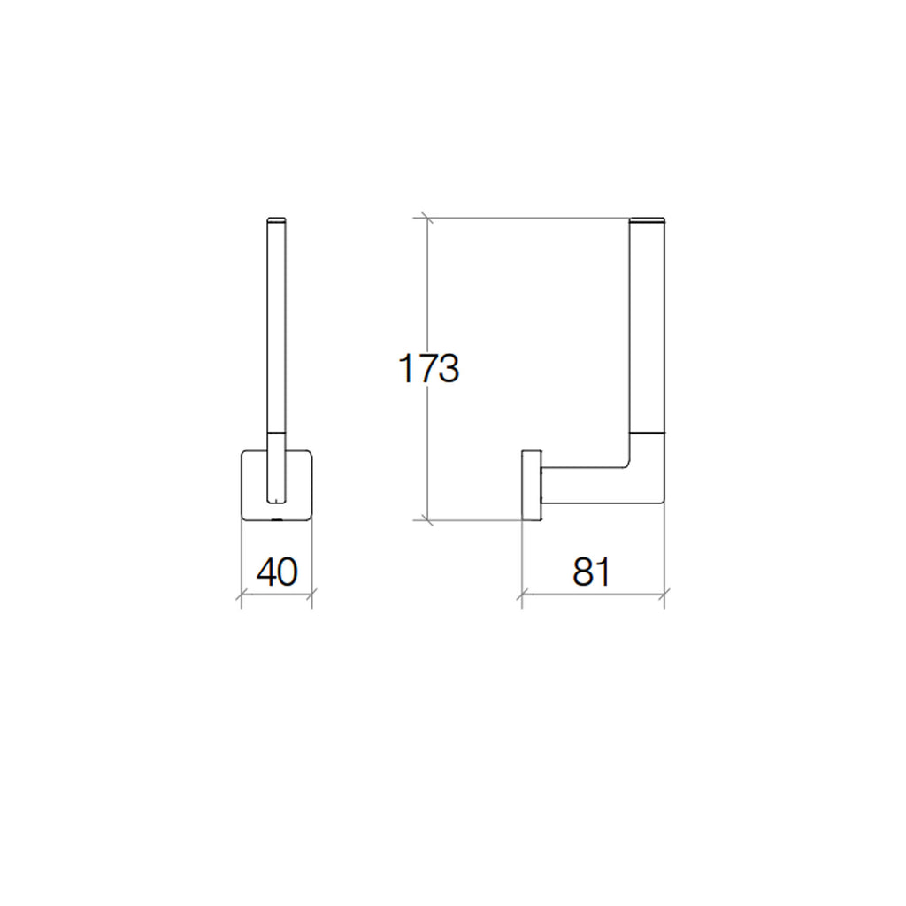 Porta rotolo con riserva da fissare a parete in ottone collezione Dado di Lineabeta - Metallo cromo