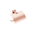 Porta rotolo coperto in ottone da fissare a parete collezione Dado di Lineabeta - Metallo oro rosa