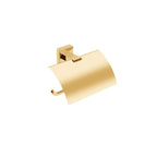 Porta rotolo coperto in ottone da fissare a parete collezione Dado di Lineabeta - Metallo oro