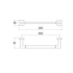 Porta asciugamani in ottone da fissare a parete collezione Dado di Lineabeta - Metallo nero opaco 340mm