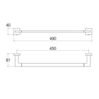Porta asciugamani in ottone da fissare a parete collezione Dado di Lineabeta - Metallo oro rosa 490mm