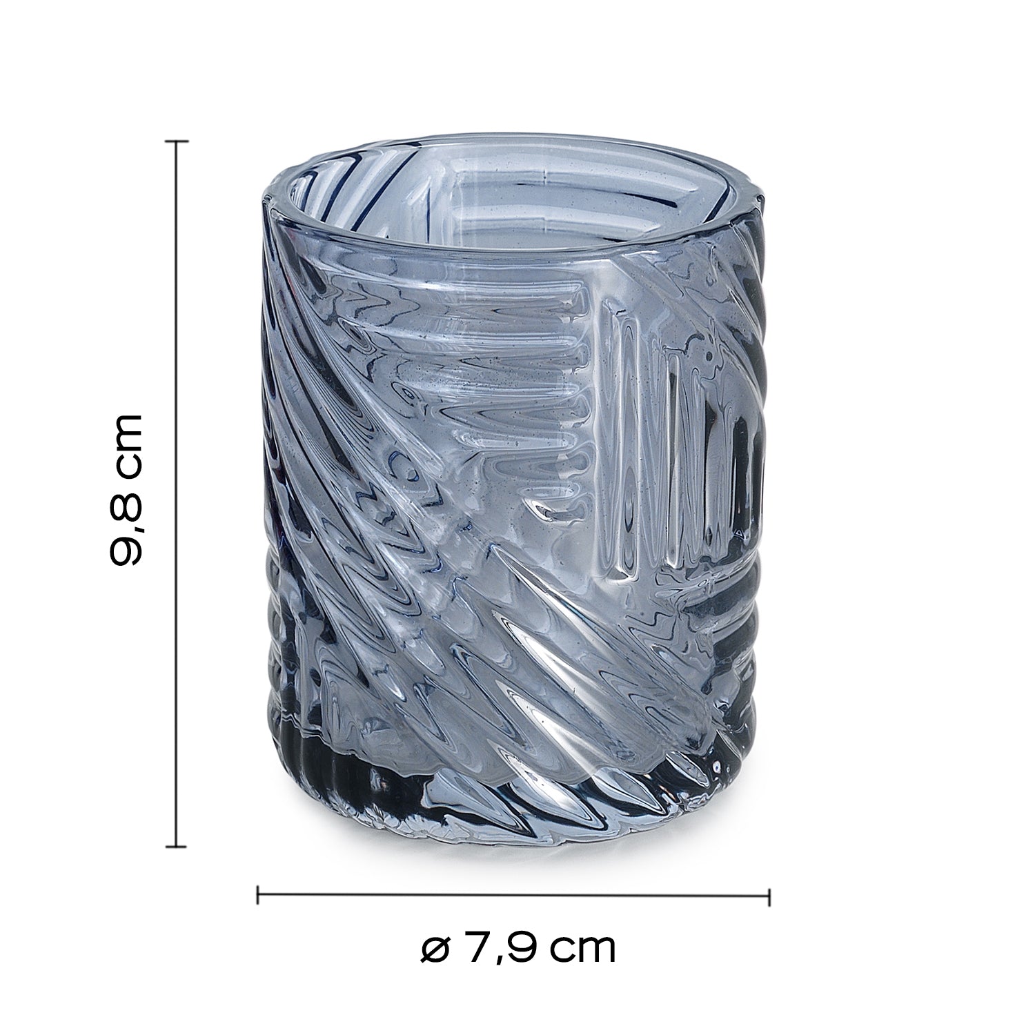 Portaspazzolini in vetro Gedy serie Corinne - Blu