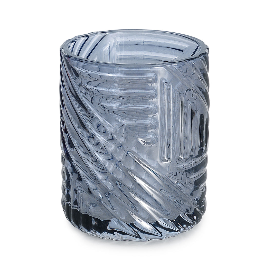 Portaspazzolini in vetro Gedy serie Corinne - Blu