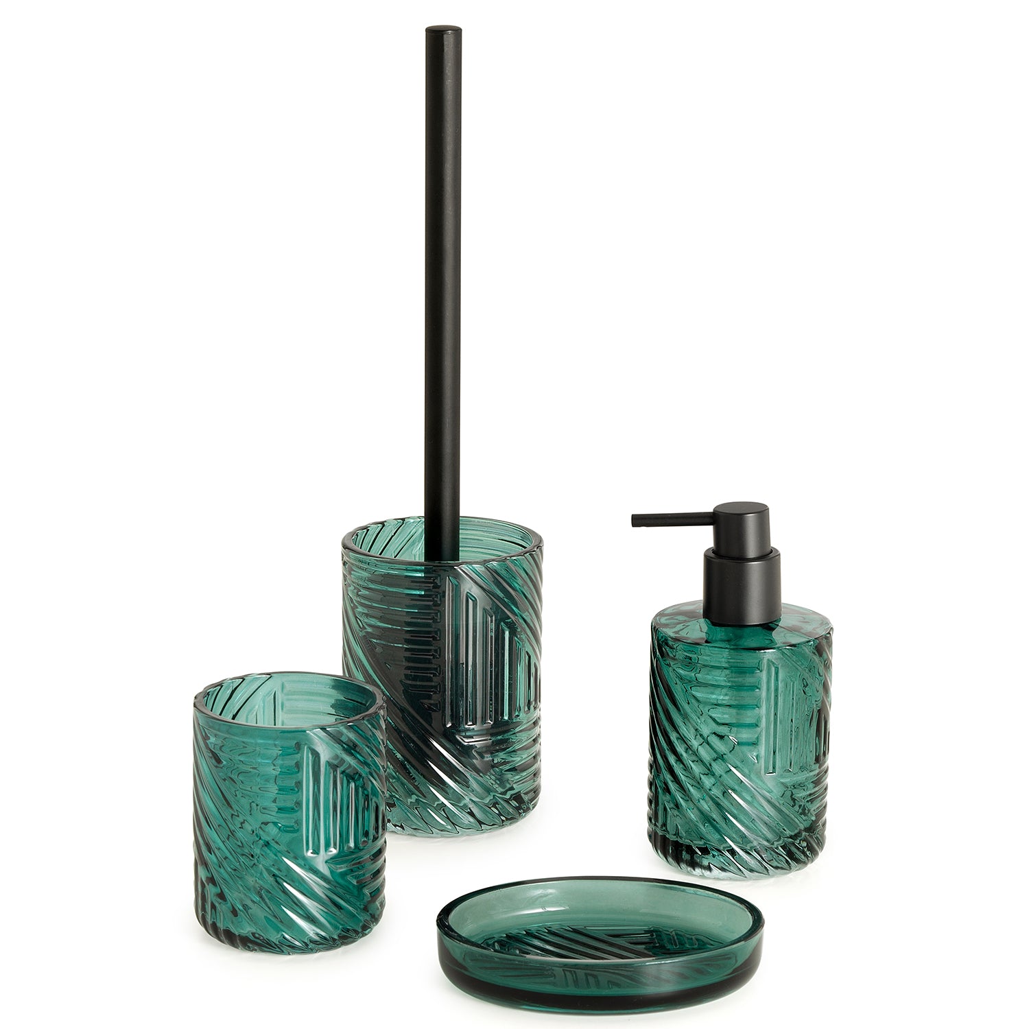 Portaspazzolini in vetro Gedy serie Corinne - Verde