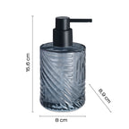 Dosasapone in vetro con erogatore in plastica nera Gedy serie Corinne - Blu