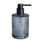 Dosasapone in vetro con erogatore in plastica nera Gedy serie Corinne - Blu