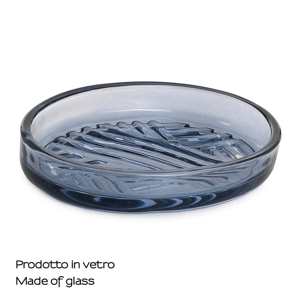 Portasapone in vetro Gedy serie Corinne - Blu