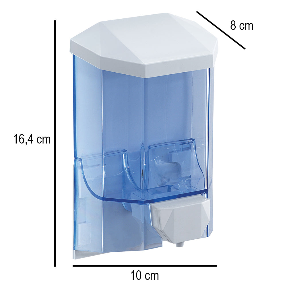 Dispenser dosa sapone o disinfettante mani a muro Gedy Snapper 450 ml in resina termoplastica bianco