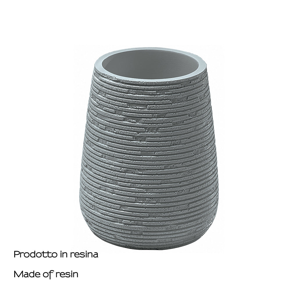 Portaspazzolini da appoggio in resina Gedy serie Gemini - Grigio