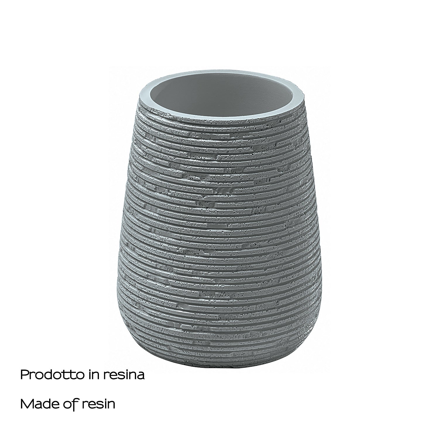 Portaspazzolini da appoggio in resina Gedy serie Gemini - Grigio