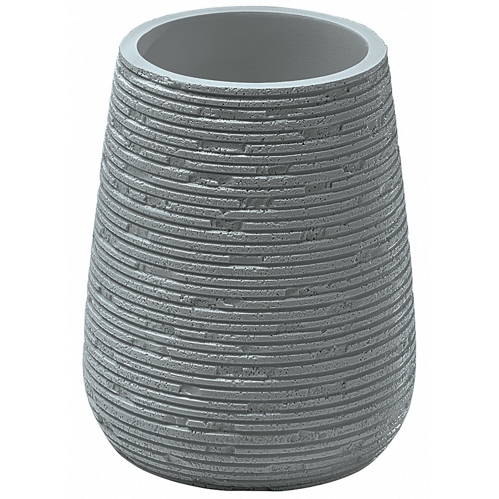 Portaspazzolini da appoggio in resina Gedy serie Gemini - Grigio