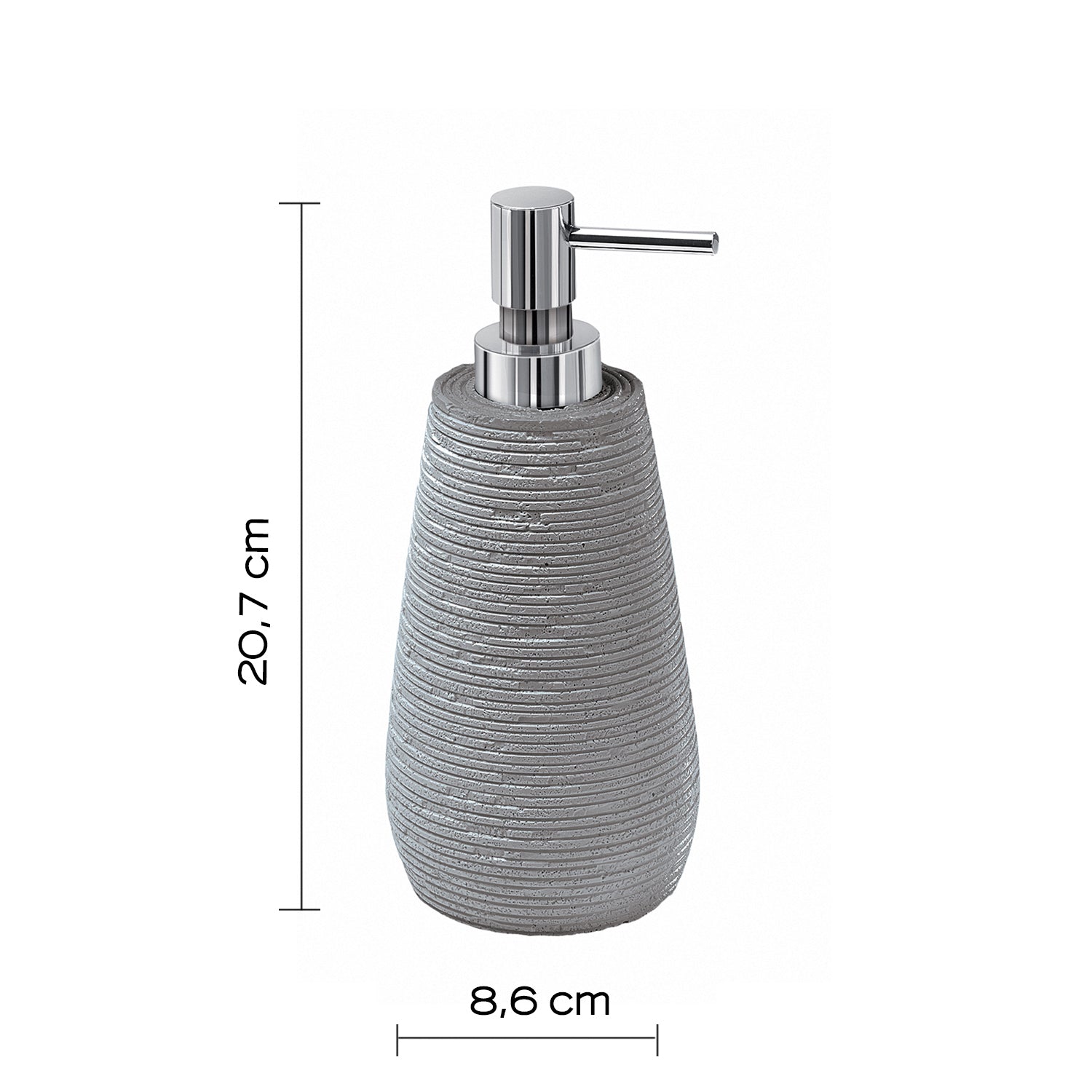 Dosasapone da appoggio in resina Gedy serie Gemini - Grigio